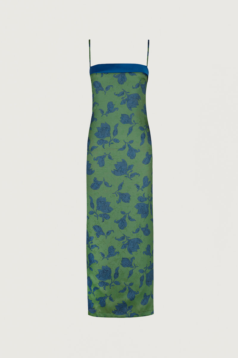 bec and bridge tropicana midi dress THE CRAWFORD EMERALD
