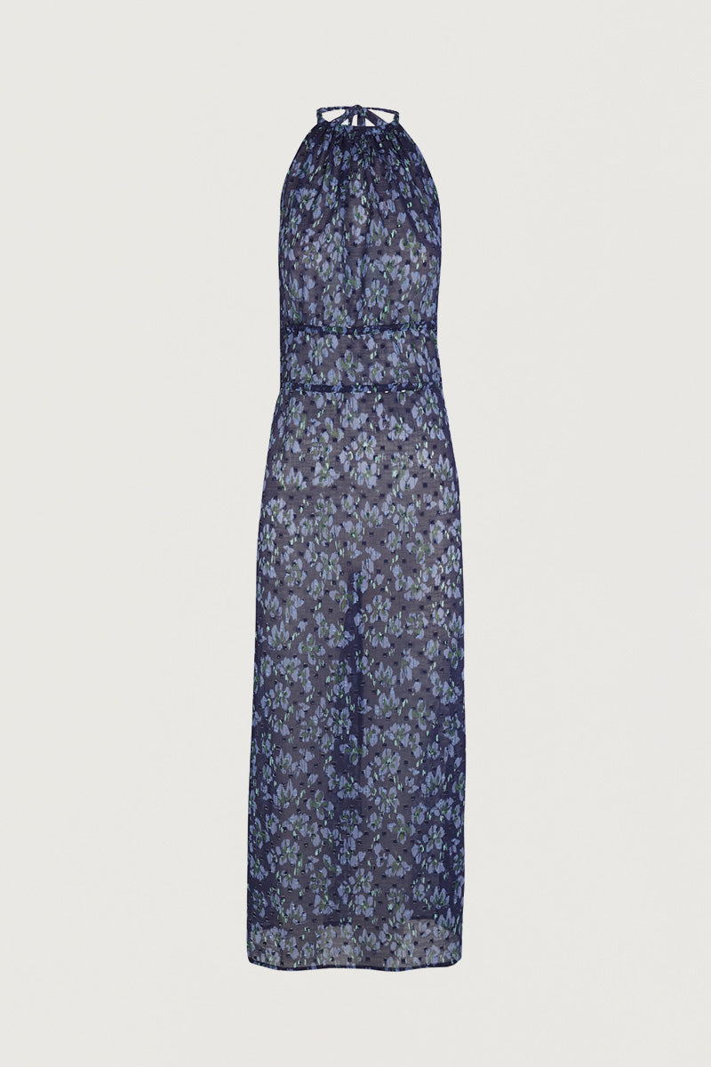 blue orchid dress 707R-Spaghetti Strap Dress Midnight Orchid Blue Medium main image 1