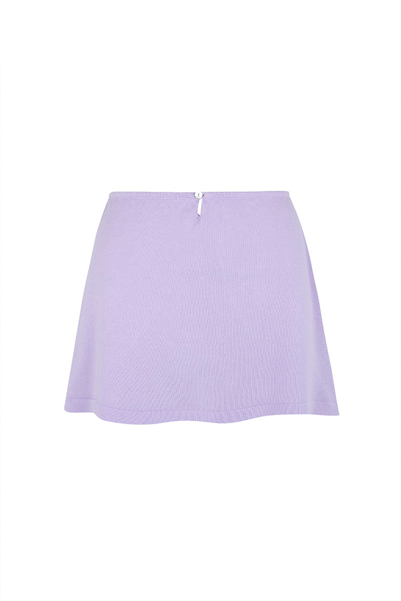 Johansson Cotton Top Lilac Mini Skirt Short Unique Sustainable Front
